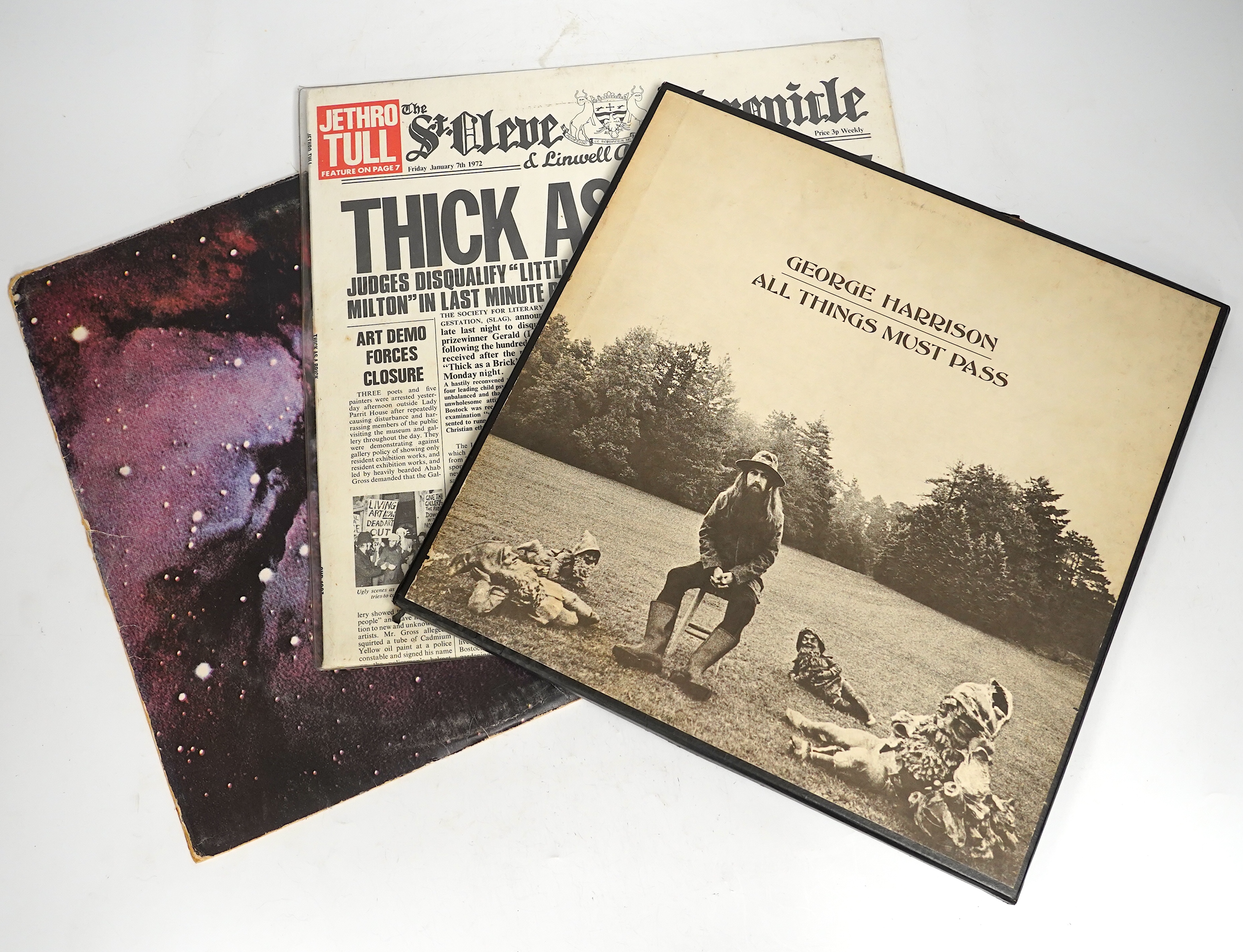 Twenty-five LP records by artists including; George Harrison, Jethro Tull, Grateful Dead, Rod Stewart, etc.